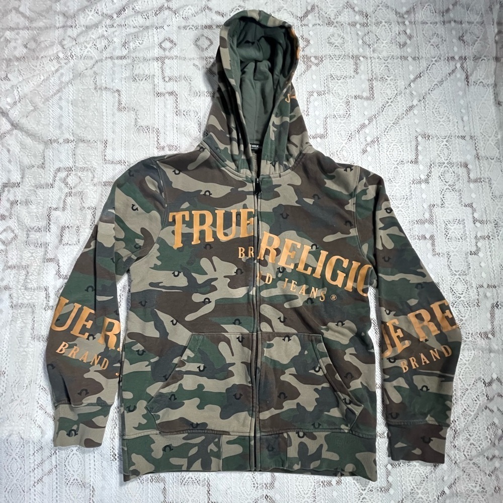 True Religion Kids Green Camouflage Hoodie